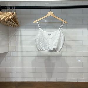 Charlotte Russe White Cropped Top